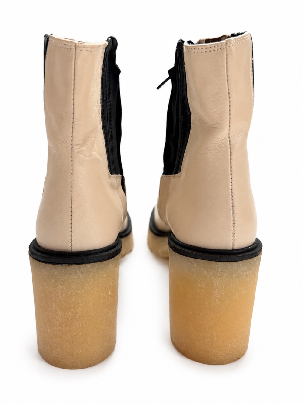 Free People James Chelsea White Leather Boots EU 38 US 8 BNIB - Picture 6 of 9